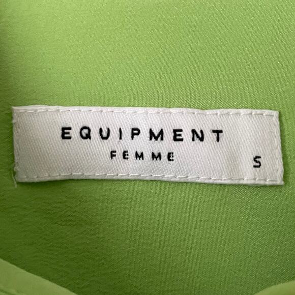 Equipment Shirt Womens Small Green Silk Button Up Long Sleeve Preppy Office - Picture 9 of 13